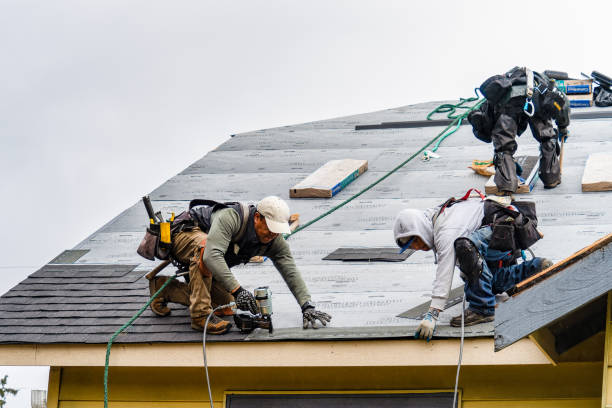 Professional Gutter Installation technician working in Slaterville Springs, NY